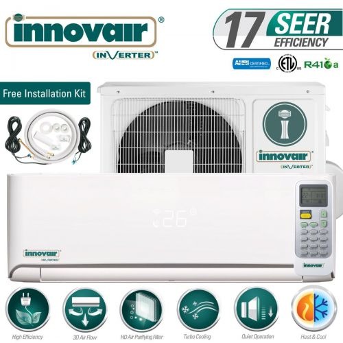 AIRE ACONDICIONADO TIPO MINI SPLIT, TECNOLOGIA INVERTER, EFICIENCIA SEER 17, CAPACIDAD 18000 BTU, MARCA INNOVAIR
