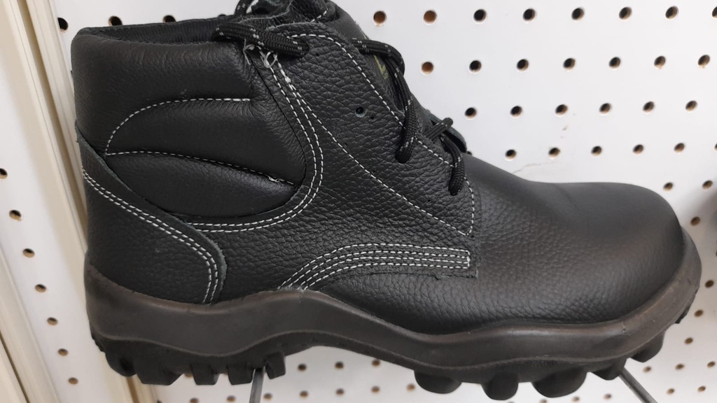BOTA DE AMARRAR EN CUERO NEGRO, PUNTERA DE COMPOCITE, DIELECTRICO TALLA #9.5, MARCA SAFETLINE, MODELO 4857AC/EL/HT