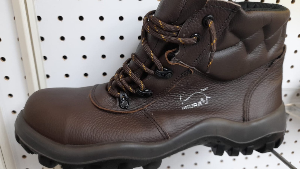BOTA DE AMARRAR GRAN LUJO EN CUERO SUAVE HIDROFUGADO, TALLA #8 (39), COLOR CAFE, MARCA SAFETLINE, MODELO 4857GL/EL/HT/MR
