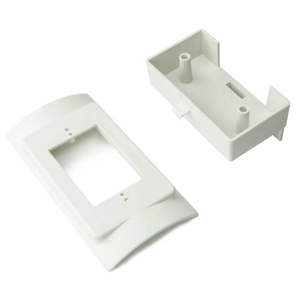 CAJA PLASTICA 2"X4" PARA INSTALACION LATERAL EN CANALETA PLASTICA DE 4.5", MARCA HELLERMANN TYTON