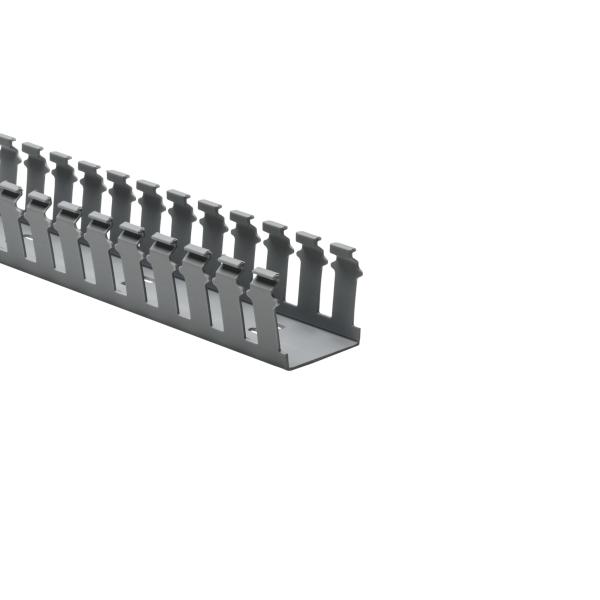 CANALETA RANURADA UL DE 3"X3", 6 PIES, COLOR GRIS, MARCA HELLERMANN TYTON