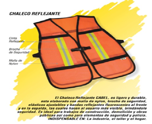 CHALECO DE MALLA CON NARANJA, MARCA CABEL, MODELO 03-0603-0102-02