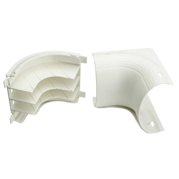 CODO INTERNO PARA CANALETA PLASTICA DE 4.5", MULTI CANAL, PARA POTENCIA Y DATOS, COLOR IVORY, MARCA HELLERMANN TYTON