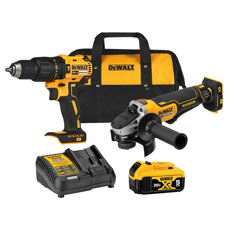 KIT DE TALADRO + ESMERIL, MARCA DEWALT, MODELO DCK248P1-B3
