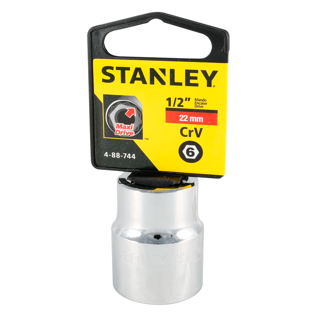 DADO HEXAGONAL DE 1/2" DE 6 PUNTAS, 22 MILIMETROS, MARCA STANLEY, MODELO 4-88-744