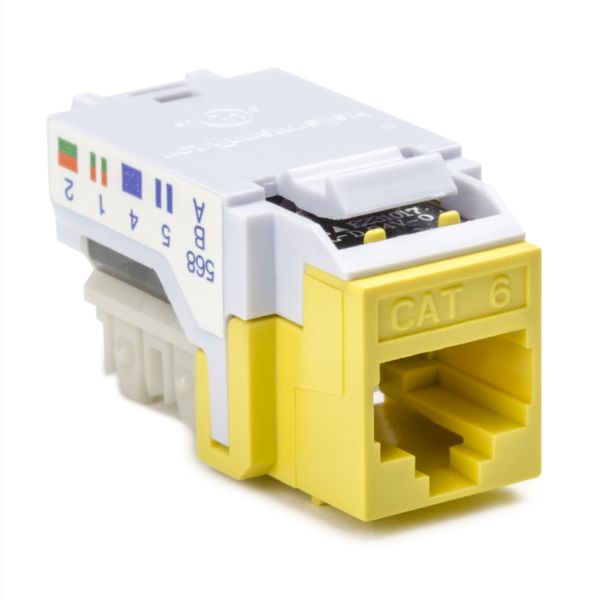 DADO RJ45, CAT.6 UTP, NORMADO, COLOR AMARILLO, MARCA HELLERMANN TYTON