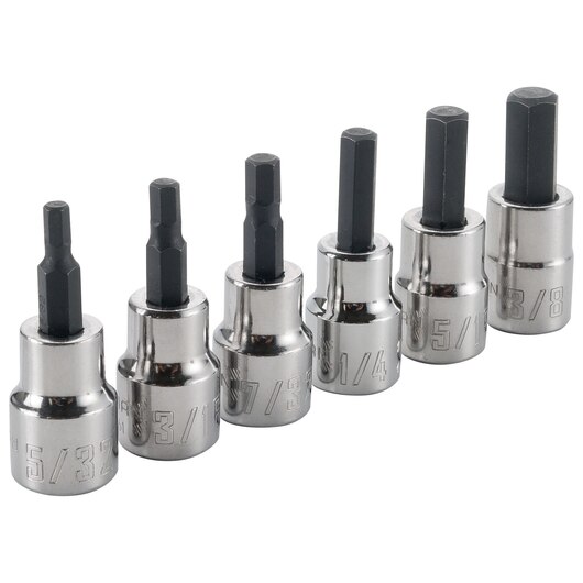 JUEGO DE 6 CUBOS DE 3/8" PUNTA HEXAGONAL (ALLEN), MARCA CRAFTSMAN, MODELO CMMT34447,  5/32", 3/16", 7/32", 1/4", 5/16", 3/8"