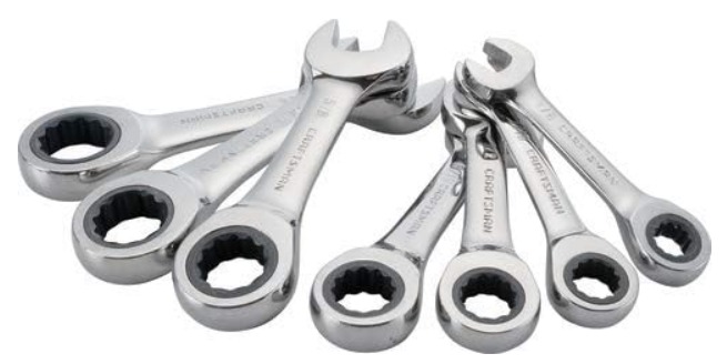 JUEGO DE 7 LLAVES CORTAS CON RATCHET PULGADAS, MARCA CRAFTSMAN, MODELO CMMT12076