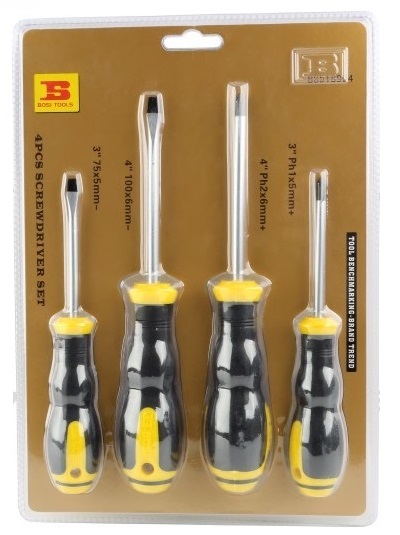 JUEGO DE DESTORNILLADORES DE 4 PIEZAS, BOSI TOOLS, BS518904