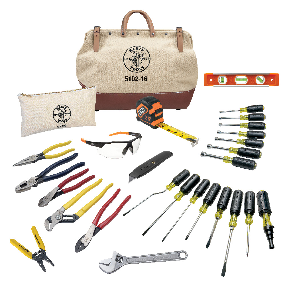 JUEGO DE HERRAMIENTAS PARA ELECTRICISTA DE 28 PIEZAS, MARCA KLEIN TOOLS, MODELO 80028-3