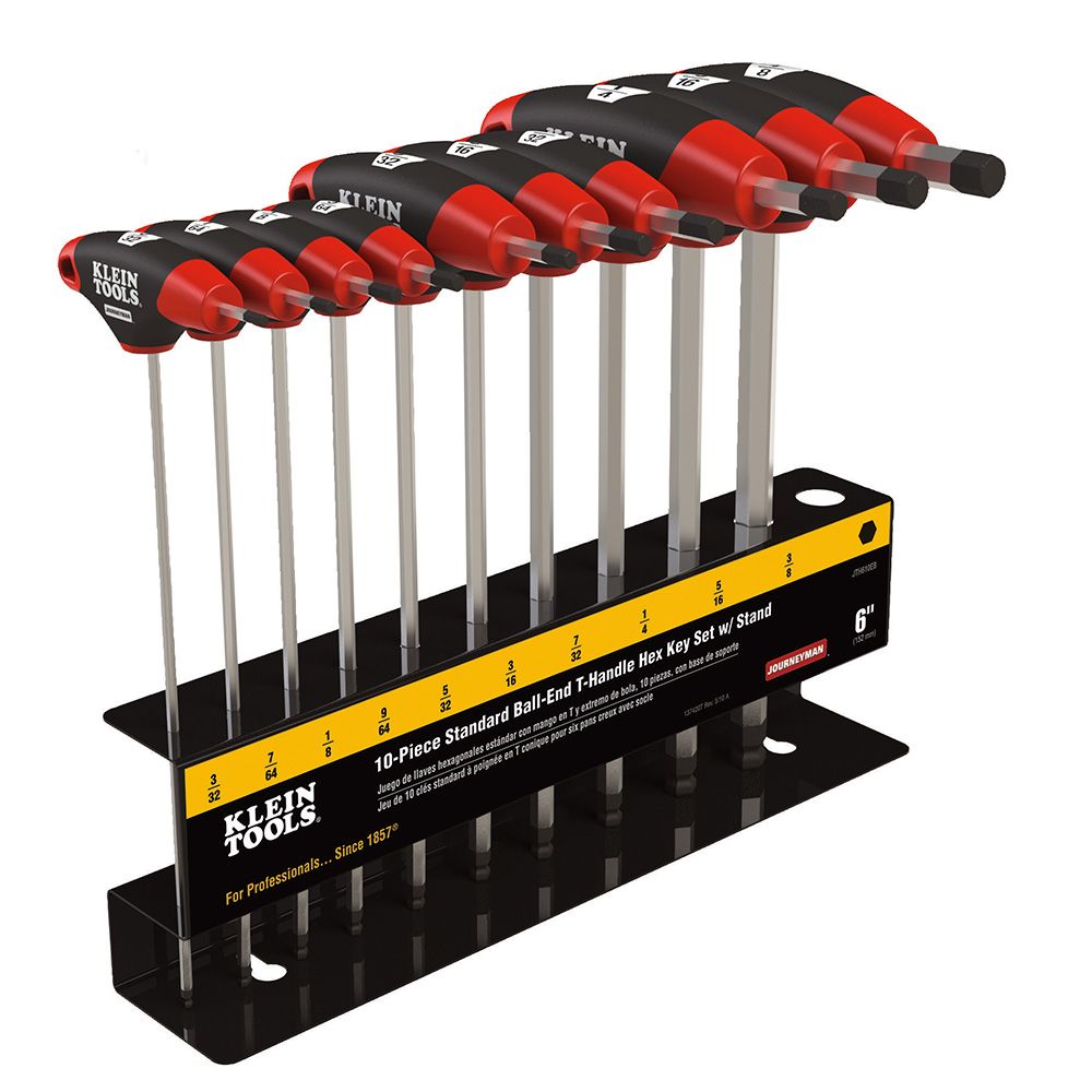 JUEGO DE LLAVES HEXAGONALES (ALLEN) TIPO T, DE 3/32" A 3/8", MARCA KLEIN TOOLS, MODELO JTH610EB