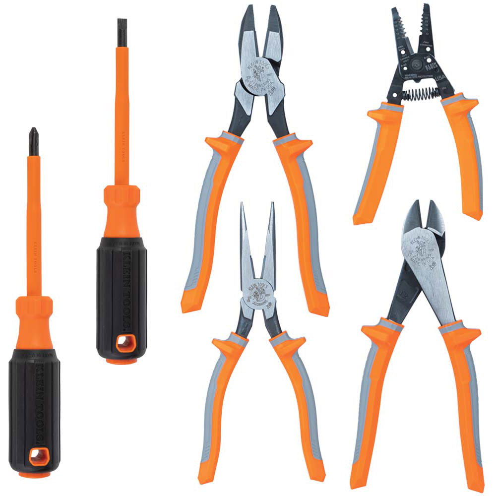 JUEGO DE TENAZAS Y DESATORNILLADORES AISLADOS 1000V, DE 6 PIEZAS, MARCA KLEIN TOOLS, MODELO 9418R
