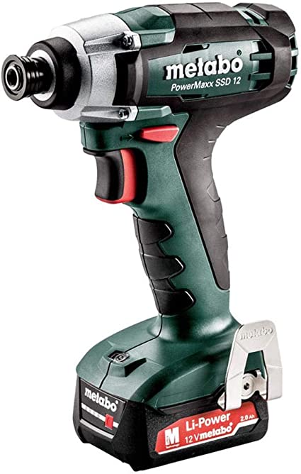 KIT DE ATORNILLADOR DE IMPACTO DE 1/4" INALAMBRICO SSD DE 12V, BAT 2X2.0AH,  MARCA METABO, MODELO 601114520