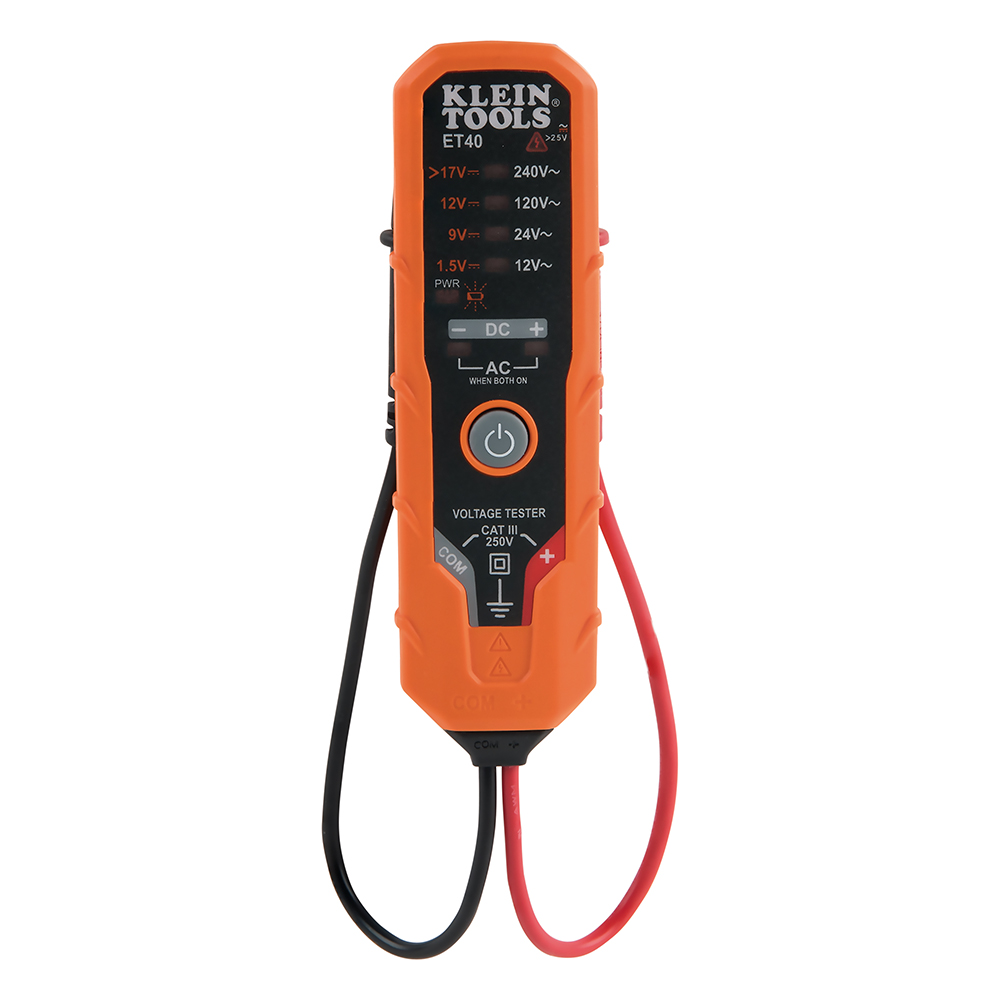 PROBADOR DE VOLTAJE AC/DC 12-240V, MARCA KLEIN TOOLS, MODELO ET40