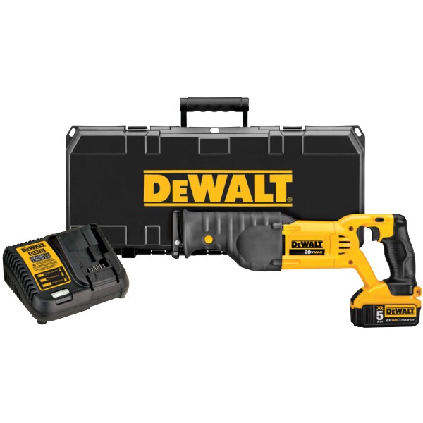 SIERRA RECIPROCA INALAMBRICA 20V, 560W, MARCA DEWALT, MODELO DCS380P1: 1 BAT 5 AH + CARG + ESTUCHE