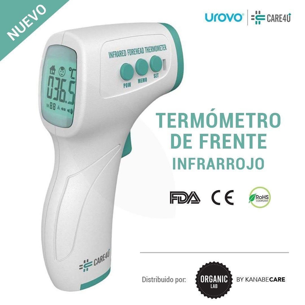 TERMOMETRO MEDICO INFRAROJO DE 10 A 40 °C, MARCA CARE4U, MODELO ZLK-IRT101
