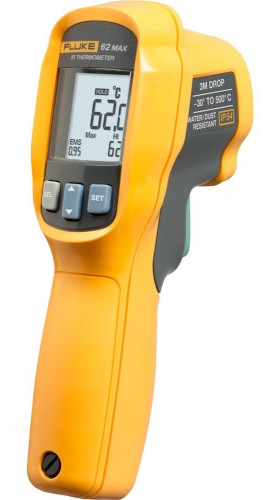 TERMOMETRO INFRAROJO DE -30 A 500 °C, RELACION 10:1, MARCA FLUKE, MODELO 62MAX