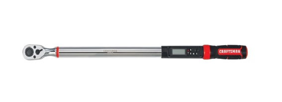 TORQUIMETRO DE 1/2" CON PANTALLA DIGITAL Y LUZ, DE 50 A 250 LBS-FT (67.9 A 338.95 NM) MARCA CRAFTSMAN, MODELO CMMT99436