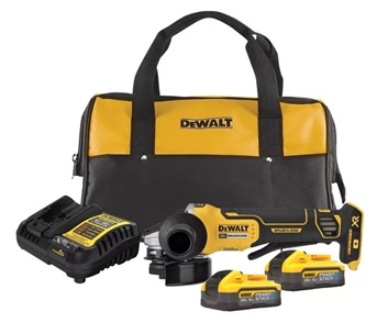 KIT DE ESMERILADORA ANGULAR INALAMBRICA DE 4-1/2", 2300W, DEWALT DCG413H2-B3, INCLUYE: 2 BAT 5AH + CARGADOR + BOLSO