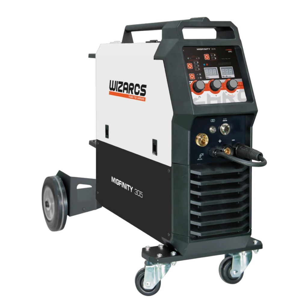 SOLDADORA INVERTER MIGFINITY 305 TRAILER 300-15 KG, 220A, 220V, INCLUYE ANTORCHA SPOOL, WIZARCS WMM-305