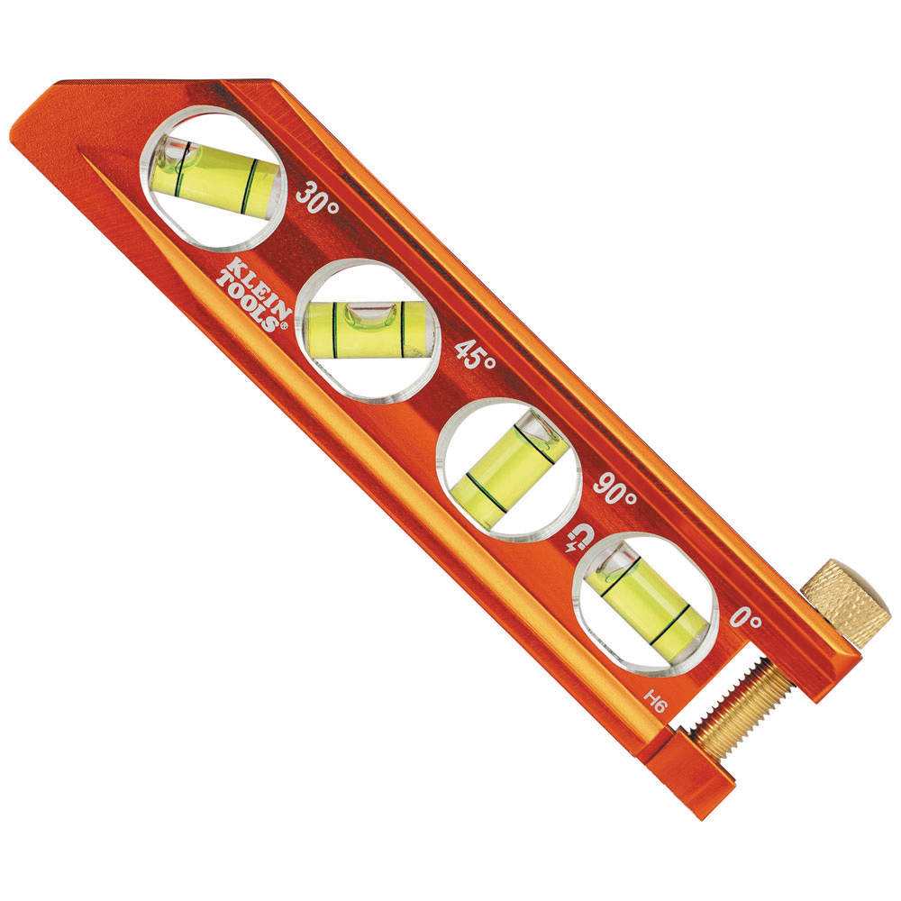 NIVEL ACCU-BEND, 4 AMPOLLAS GRANDES EN 4 ANGULOS: A NIVEL, A 90°, A 45° Y A 30°, KLEIN TOOLS 935AB4V