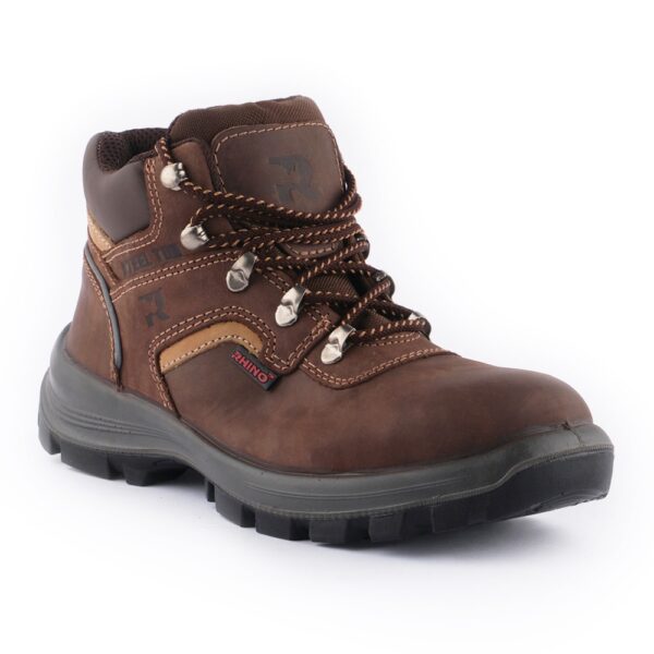 CALZADO INDUSTRIAL COLOR CAFE, TALLA # 43, MARCA RHINO