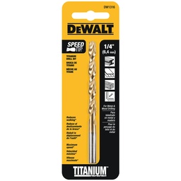 [DW1316G] BROCA PARA METAL DE TITANIO DE 1/4", MARCA DEWALT, MODELO DW1316G