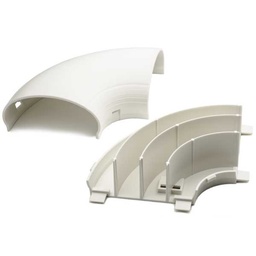 [H-MCRFW-FE] CODO PLANO PARA CANALETA PLASTICA DE 4.5", MULTI CANAL, PARA POTENCIA Y DATOS, COLOR IVORY, MARCA HELLERMANN TYTON