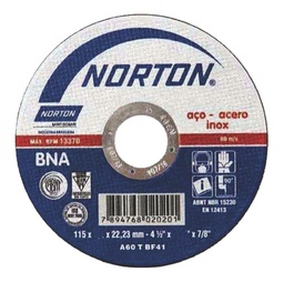 [NORTON150447] DISCO DE CORTE METAL 4-1/2"X1/8"X7/8", CENTRO PLANO, MARCA NORTON, MODELO 150447