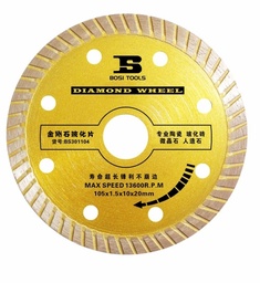 [BS301104] DISCO PARA CORTE DE CERAMICA O CONCRETO DE 4-1/2", DIAMANTADO, MARCA BOSI TOOLS, MODELO BS301104