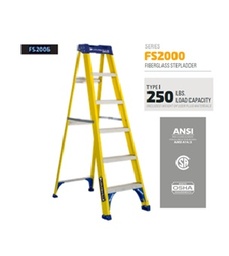[LOUISVILLE-FS2006] ESCALERA TIPO A DE 6 PIES, FIBRA DE VIDRIO, 250 LB. MARCA LOUISVILLE
