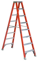 [LOUISVILLE-FM1508] ESCALERA TIPO A DE 8 PIES DOBLE, FIBRA DE VIDRIO, 300 LB, MARCA LOUISVILLE