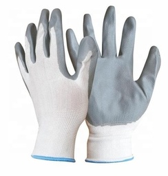 [CABEL03-0502-0202-08TM] GUANTES DE POLIESTER CON NITRILO COLOR BLANCO CON GRIS #8, MARCA CABEL, MODELO 03-0502-0202-08