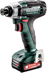 [METABO 601114520] KIT DE ATORNILLADOR DE IMPACTO DE 1/4" INALAMBRICO SSD DE 12V, BAT 2X2.0AH,  MARCA METABO, MODELO 601114520