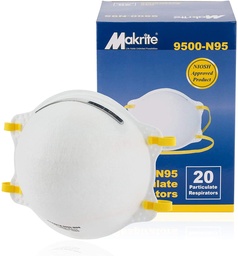 [HC-MAKRITE-N95] MASCARILLA N95, MARCA MAKRITE, MODELO 9500, CAJA DE 20 UNIDADES