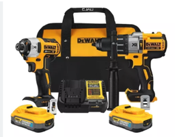 [DW-DCK299H2-B3] KIT DE TALADRO PERCUTOR + ATORNILLADOR DE IMPACTO DE 1/2", MARCA DEWALT, MODELO DCK299H2-B3: 2 BAT 2AH + CARG + BOLSO