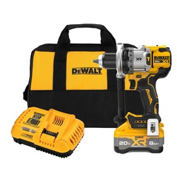 [DEWALT DCD1007WW1] KIT TALADRO PERCUTOR INALAMBRICO DE 1/2", 500W, MARCA DEWALT DCD1007WW1: 1 BAT 8AH + CARG + BOLSO
