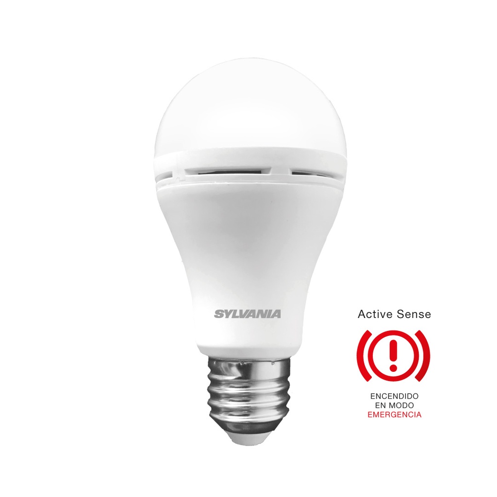 BOMBILLO LED A60 DE EMERGENCIA, E27, 7W, 600 LUMEN, 120-240V, 6500K, 15000 HRS, MARCA SYLVANIA, MODELO P27572-36