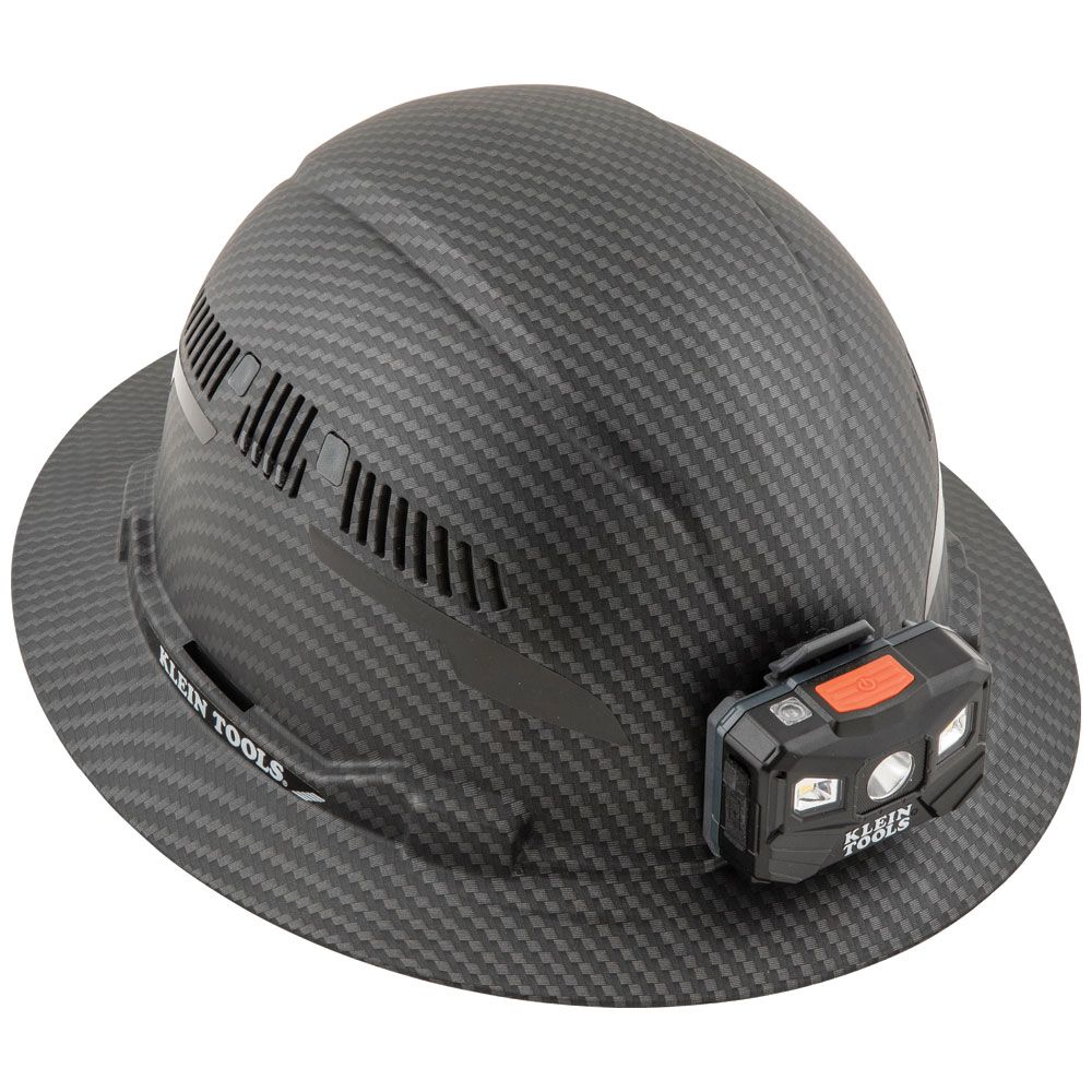 CASCO CON VENTILACION, ALA COMPLETA CON LINTERNA FRONTAL RECARGABLE, MARCA KLEIN TOOLS, MODELO 60347