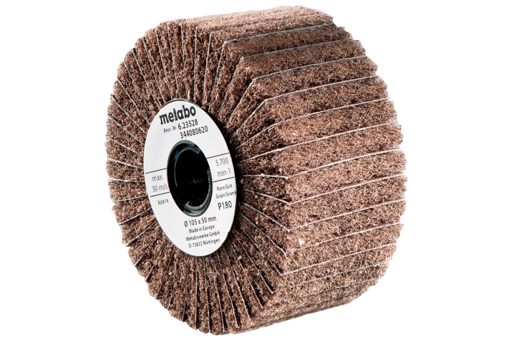 RODO DE LIJA PARA SATINADORA DE LAMINAS/VELLON 105x50 MM, P180, MARCA METABO, MODELO 623528000