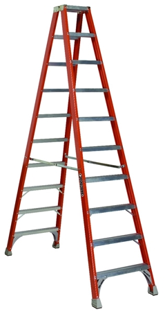 ESCALERA TIPO A DE 10 PIES DOBLE PASO, FIBRA DE VIDRIO, 300 LB, MARCA LOUISVILLE