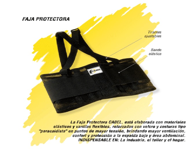 FAJA PROTECTORA (CINTURON DE FUERZA) TALLA XL, MARCA CABEL, MODELO 03-0601-0103-04-XL