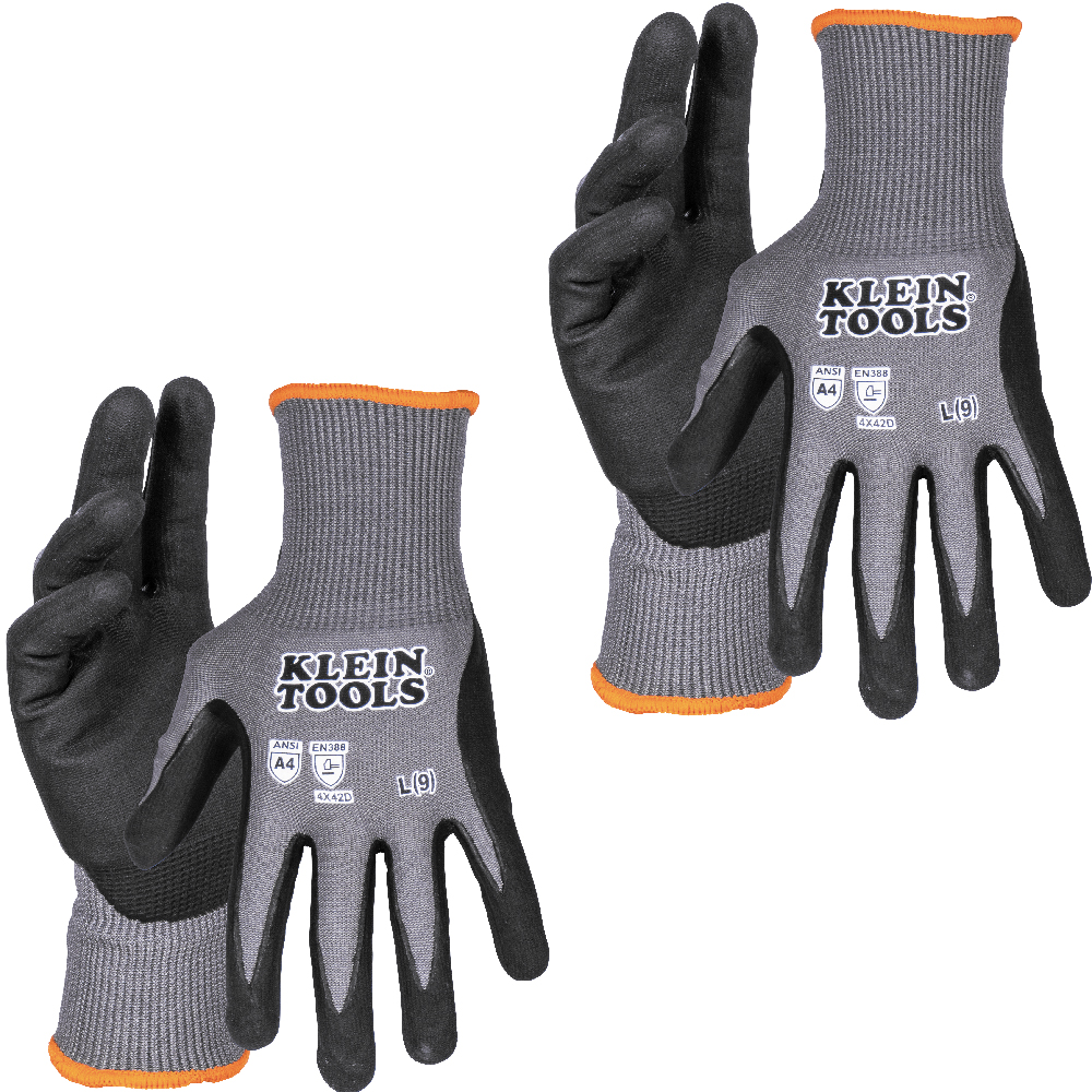 GUANTES DE PUNTO SUMERGIDOS, NIVEL DE CORTE A4,  2 PARES, MARCA KLEIN TOOLS, MODELO 60589