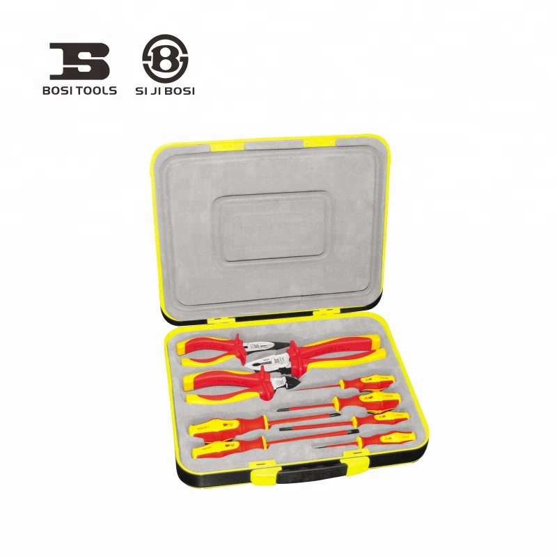 JUEGO DE HERRAMIENTAS AISLADAS DE 1000V, DE 9 PIEZAS, MARCA BOSI TOOLS, MODELO BS518009