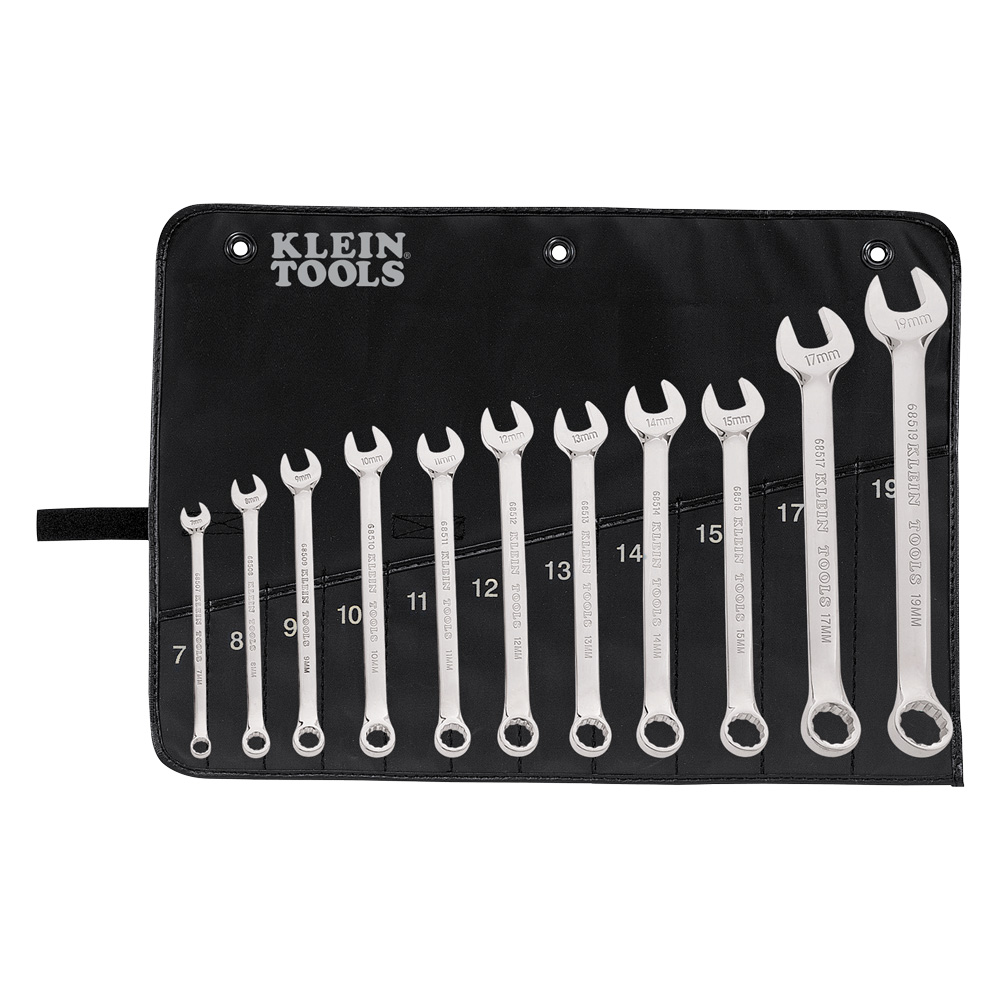 JUEGO DE LLAVES COMBINADAS DE 11 PIEZAS, DE 7 A 19 MM, MARCA KLEIN TOOLS, MODELO 68502