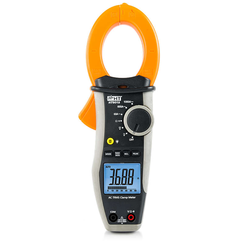 PINZA AMPERIMETRICA AC 1000A TRMS CAT IV, MARCA HTI, MODELO 9019