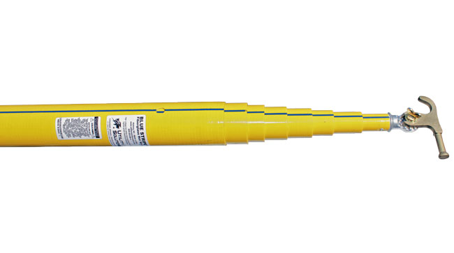 PERTIGA TELESCOPICA DE FIBRA DE VIDRIO DE 40 PIES, BLUE STRIPE, MARCA UTILITY SOLUTIONS, MODELO USTS-040