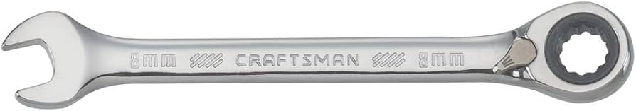 LLAVE COMBINADA CON TRINQUETE REVERSIBLE METRICA DE 12 PUNTOS, 8 MM, 72 DIENTES Y 12 PUNTAS, CRAFTSMAN CMMT42420