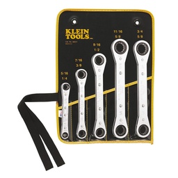 [KLEIN68221] JUEGO DE LLAVES COMBINADAS DE ESTRIAS CON TRINQUETE, DE 5 PIEZAS, DE 1/4" A 3/4", MARCA KLEIN TOOLS, MODELO 68221