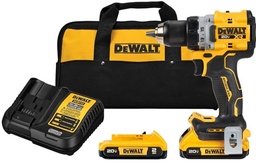 [DW-DCD800D2] KIT DE TALADRO/ATORNILLADOR INALAMBRICO DE 1/2" 20V, 300W, MARCA DEWALT, MODELO DCD800D2: 2 BAT 2AH + CARG + BOLSO